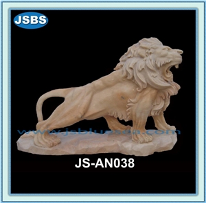 Garden Marble Lion Statues, Natural Marble Statues