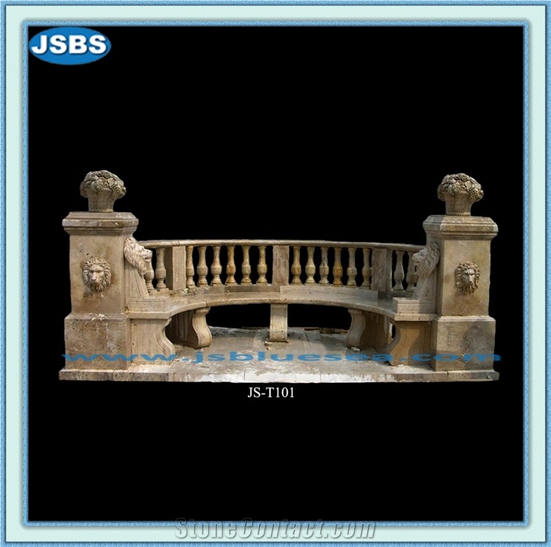 Garden Stone Bench, Natural Yellow Marble Bench