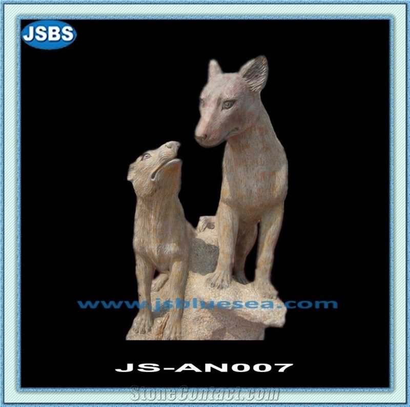 Life Size Marble Dog Statues, Natural White Marble Statues
