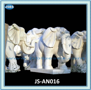 Natural Marble Elephant Statues