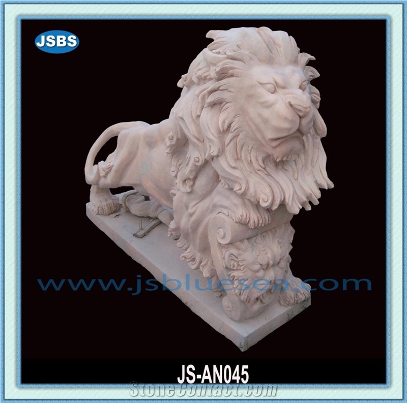 Natural Marble Lion Statues