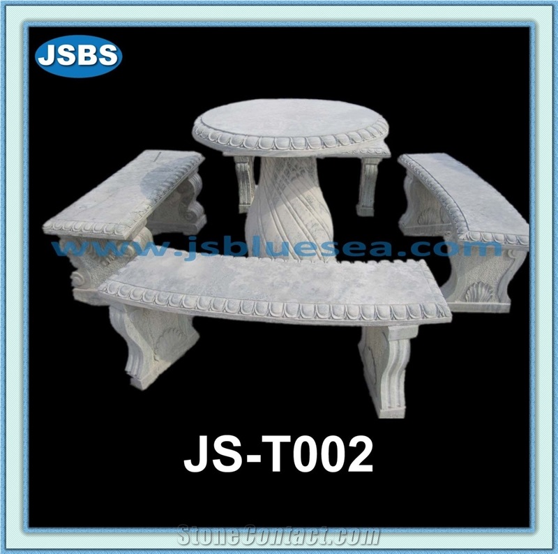 Outdoor Round Stone Table Tops, Natural White Marble Tables