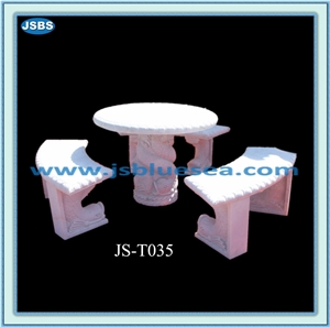 Outdoor Round Stone Table Tops, Natural White Marble Tables
