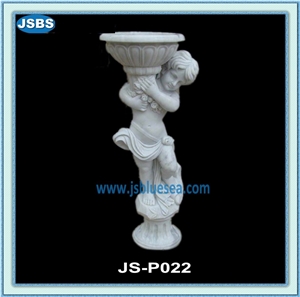White Marble Flower Pot
