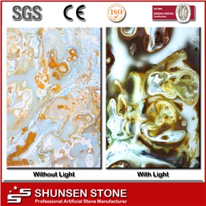 Onyx Marble Translucent Resin Panel Slabs & Tiles