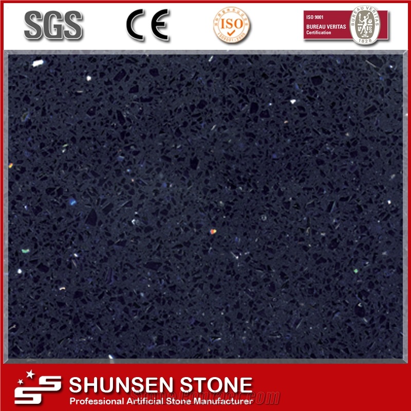 Superior Quality Artificial Quartz Stone Crystal Blue