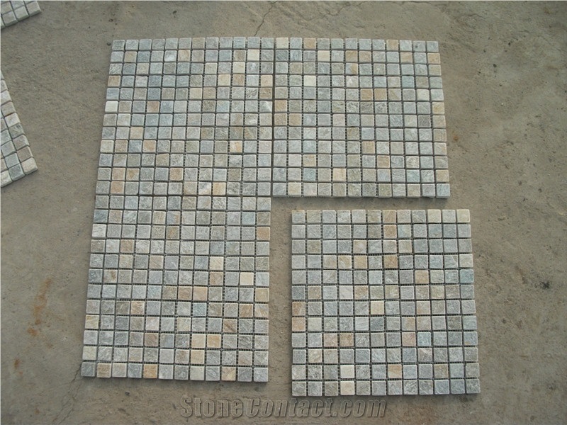 Multicolor Slate Mosaic Pavers