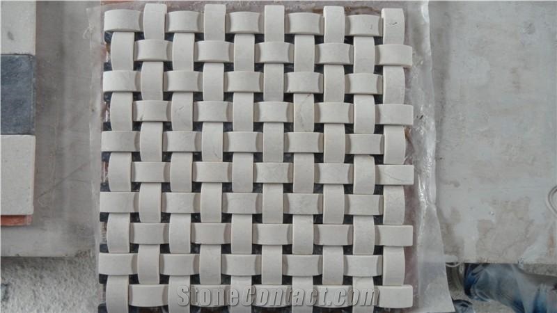 Basketweave Mosaic tiles,Marble Mosaic tiles,Polished mosaic tiles from