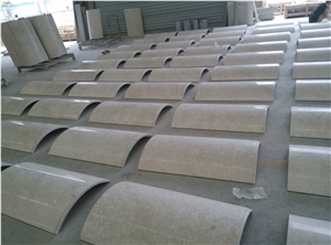 Beige Marble Hallow Stone Column,Pillars and Basa for Project,Arc Shaped ,Round Shape,