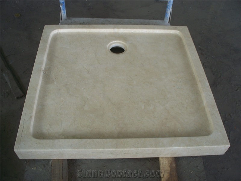Beige Marble Shower Tray, Sunny Beige Shower Pan, Marble Shower Base