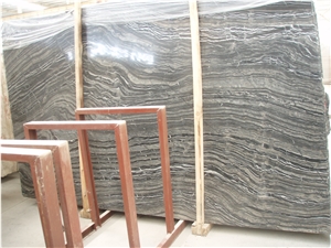 Black Forest Polished Tile and Slab,Black Wood Vein Slab,Silver Wave Slab