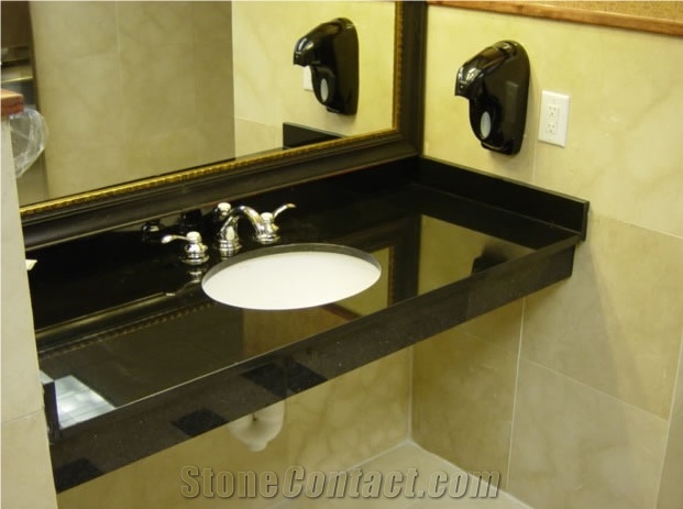China Black Granite Bathroom Vanity Tops,Absolutely Black Granite Vanity Tops