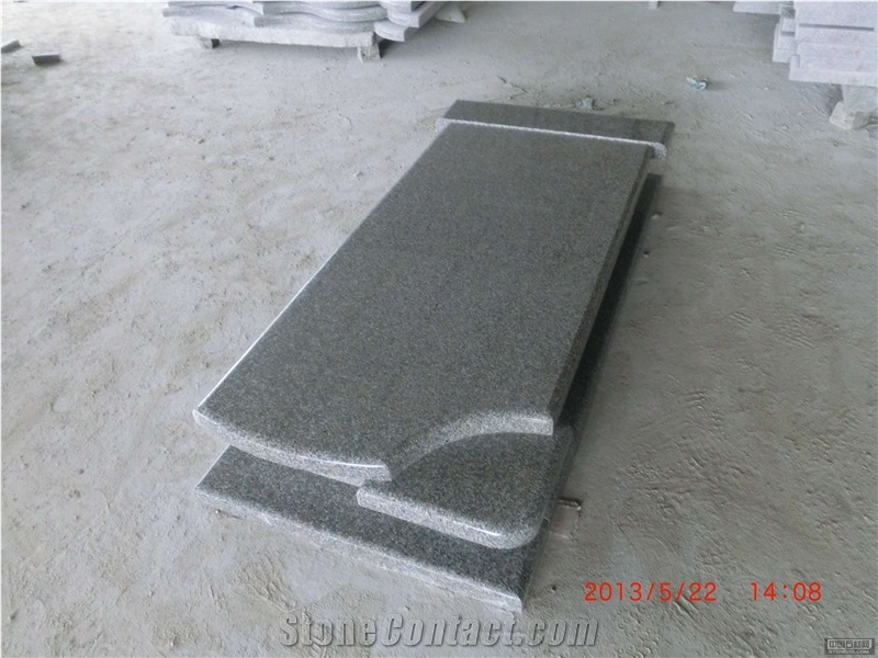 Chinese Granite Tombstone , Poland Style Gravestone ,Chinese G623 Grey Granite Monument