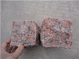 Chinese Red Granite G562 Paving Stone, Granite Cubic Stone, Marple Red Cobble Stone