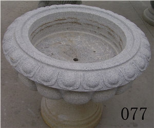 G603 Granite Flower Pot , Supply Different Styles Of Natural Stone Flower Pot, G693 Grey Granite Flower Pots