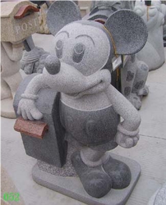 G654 Granite Mickey Mouse ​Mailbox , Supply Different Kinds Of Natural Stone Animal Garden Mailbox