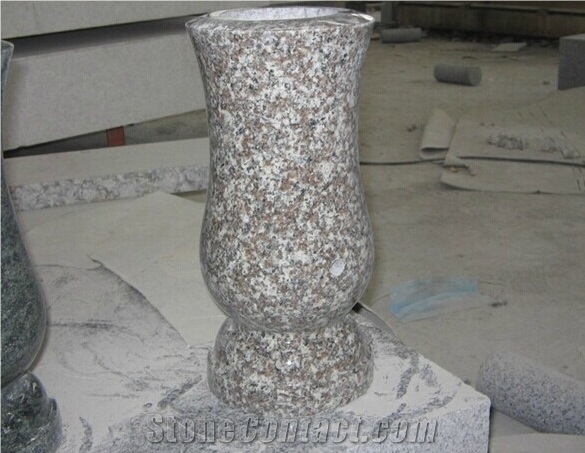 G687 Granite Tombstone Vases,Cheap Granite Vases