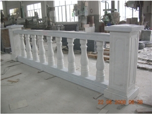 Guangxi White Marble Balustrade,China White Marble Handrail,Marble Stair Rails