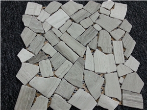 High Quality Wooden Grey Marble Mosaic Tile