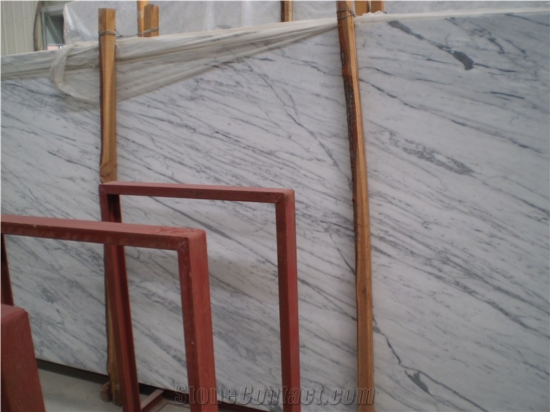 Italy Bianco Carrara Marble Slab , Super Quality White Marble Tile