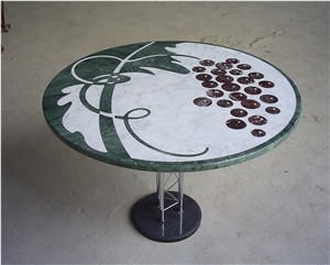 Marble Waterjet Inlay Table Top,Round Medallion Table Tops
