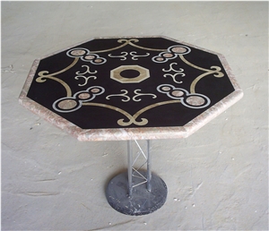 Marble Waterjet Medallion Table Top,Round Medallion Table Tops