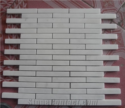 mini brick pure White Jade Marble mosaic tile
