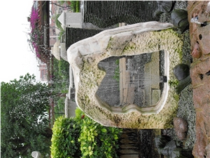 Natural Stone Garden Fountain , Dolphin Style Fountain, G603 Grey Granite Garden Fountains