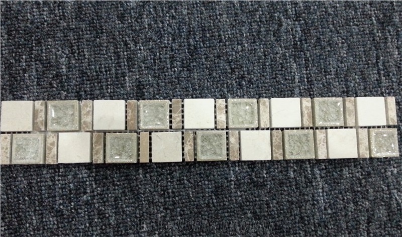Polished Marble Strip Mosaic,Mosaic Border,Mosaic Line