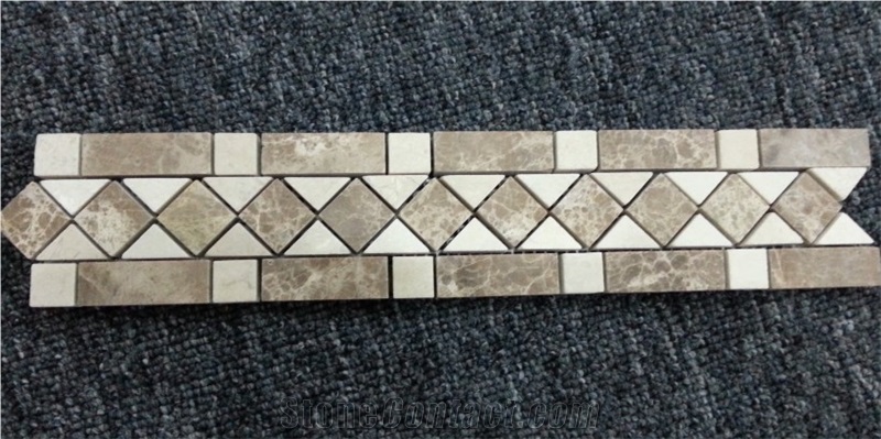 Polished Marble Strip Mosaic,Mosaic Border,Mosaic Line