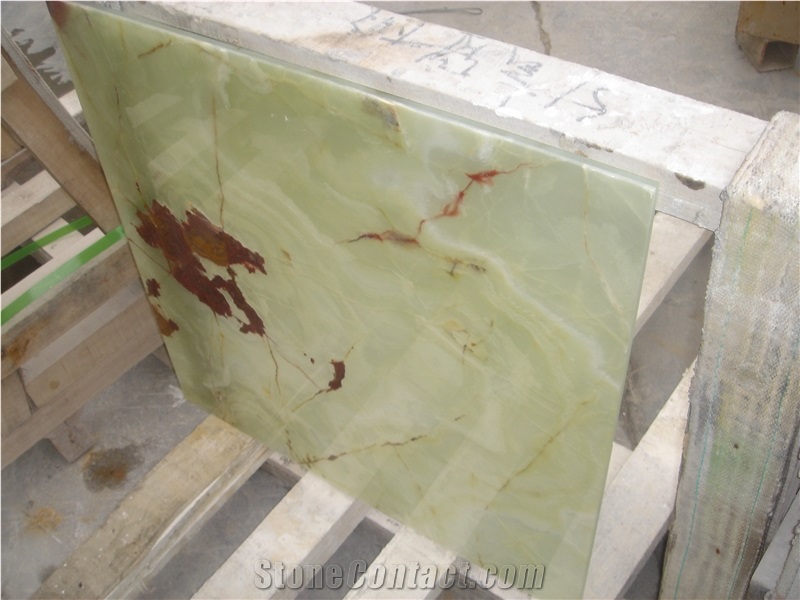 Pure White Onyx Laminated with Glass Tile