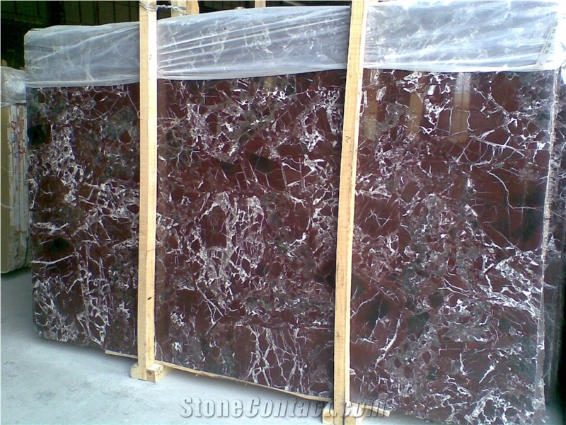 Rosso Lenvanto Marble slab and tile 