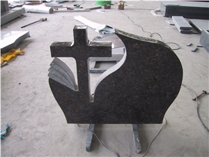Tan Brown Granite Tombstone, Brown Granite Monument,Europe Granite Tombstone