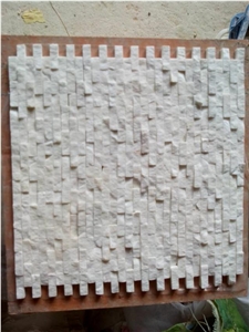 White Marble Split face mosaic tiles, Linear Strips Mosaic tiles,Wall Mosaic Tiles