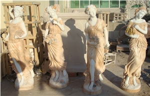 a series of woman sculpture,young lady statues,garden western figure sculpture
