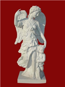 angel & child sculpture,angel with wings stone carving,