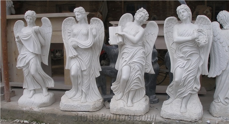 angel sculpture,white marble girl angel sculpture,outdoor garden statues 