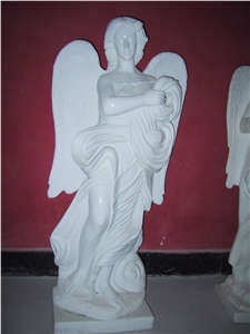 Angel Sculptures,Stone Angel Carving,Angel with Wing Sculpture