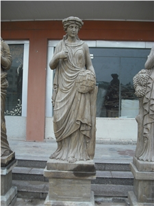 antique sculptured stone figure, archaistic sculptures & statues