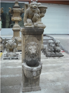 Archaistic Animal Sculptured Wall Fountains,Animal Sculptured Fountains