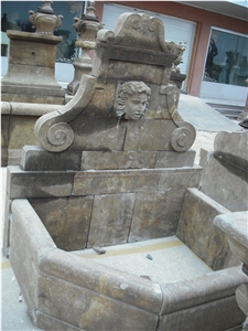 archaistic garden fountains, archaistic sculptured fountains,wall mounted fountains
