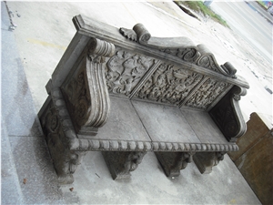 Archaistic Patio Bench, Archaistic Sculptured Exterior Furniture,Outdoor Garden Bench