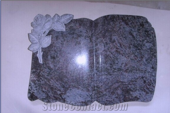 aurora granite monument,little single headstone,carving flower