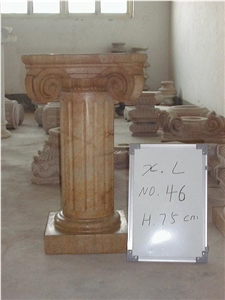 Beige Round Column,Roman Columns & Pillars, Beige Column Yellow Marble Roman Columns