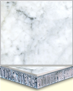 Bianco Statuario Venato Marble Laminated with Aluminum Honeycomb