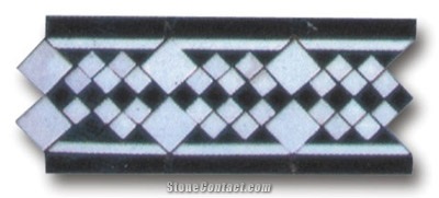 black and white marble Mosaic Line border