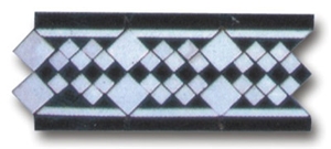 black and white marble Mosaic Line border