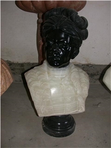 Black and White Marble Statue,Male Head Statue