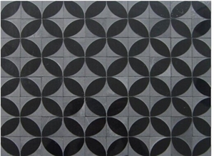 Black Granite Circular Brick Mosaic