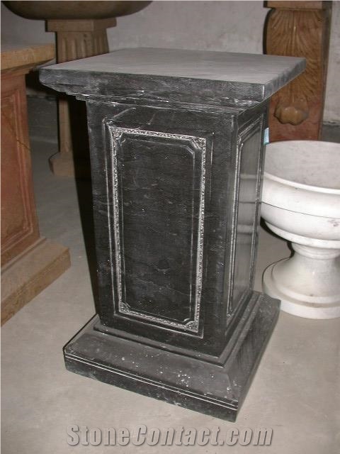 Black Square Column Marble